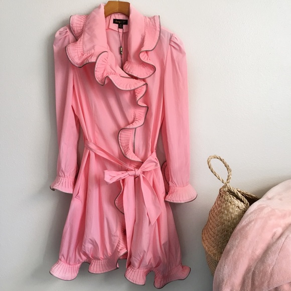 Pink Ruffle Zip Rain Jacket - Picture 2 of 7